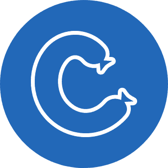 An icon of a sausage with the blue background